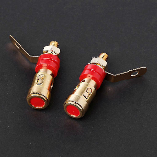 10 stk. messing højttaler bindepost fjederbelastet tryk subwoofer kurv terminal Red