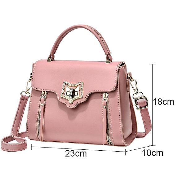 Liten handväska för kvinnor, dammonogram crossbody axelväska handväska Pink