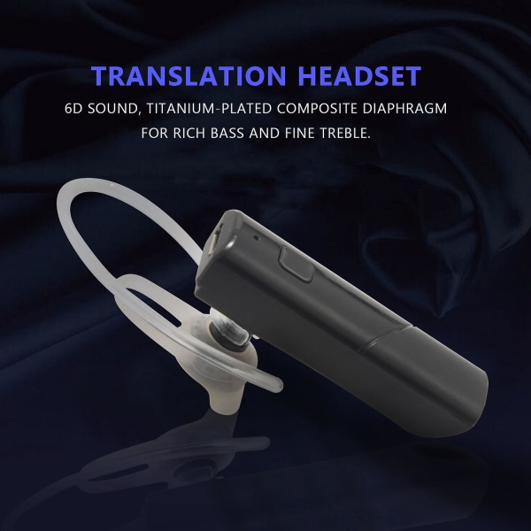 Smart Wireless Translation Headset Bluetooth 5.0 Voice Translator Øretelefon 33 Språk Instant Rea