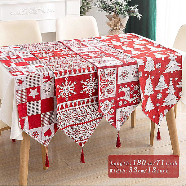 Pöytäliina Punainen Joulu Tartan Puuvilla, Koti Pöytäpeite Koristeellinen, Pesu Tassu Pöytäliina