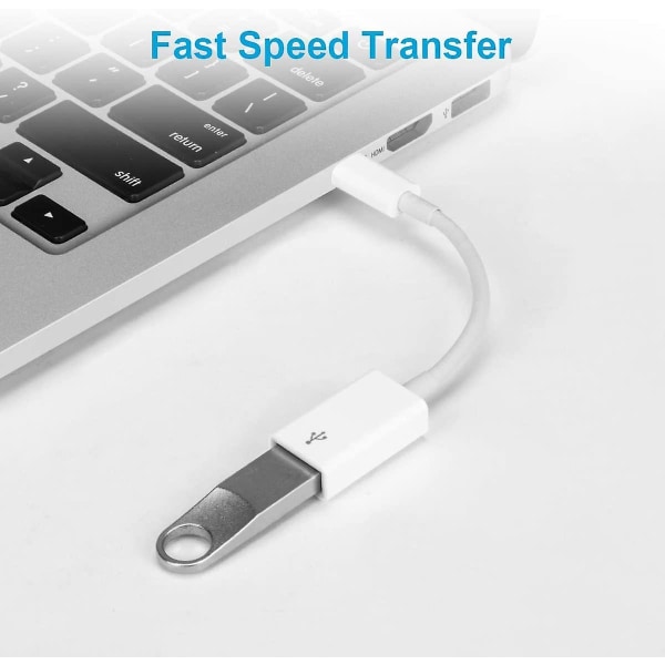 2-pakning USB C til USB 2.0-adapter Type-c OTG-kabel Type C hann til USB A hunn-adapter