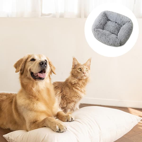 Hunde- og katteseng i stor, liten og medium størrelse, høst- og vintersøvn, mørkegrå, XS xs Light grey