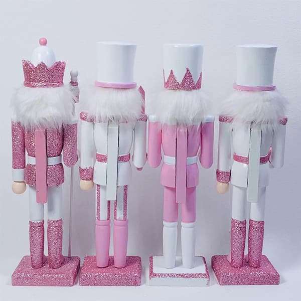 Jule-tema skrivebordsdekorationer Unik ornament bordfigur træskulptur med indviklet håndværk white sword