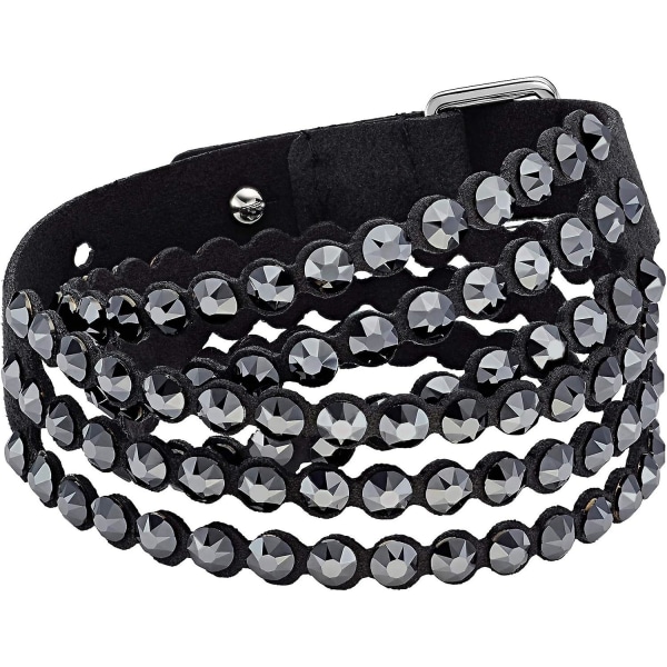 Kvinners skinnutseende Crystal Power armbåndkolleksjon Black