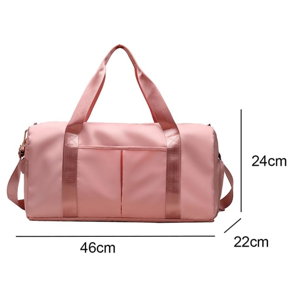 Reise Duffel Bag, Sports Gym Bag, Skulder Weekender Overnatting Bag For Kvinner Rosa