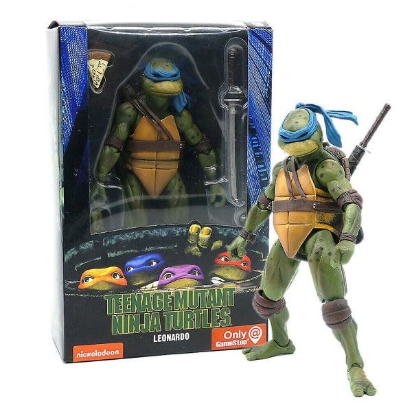 Neca Tmnt Teenage Mutant Ninja Turtles 1990-luvun elokuva 7\" toimintahahmo lelut lahja - Leonardo