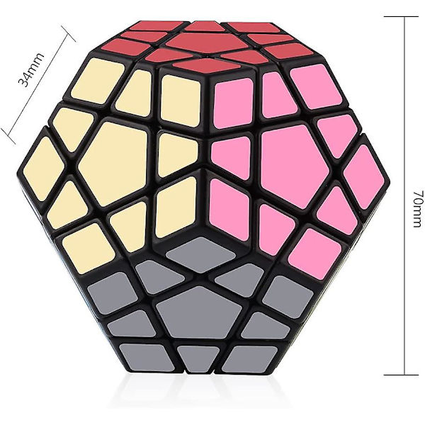 Shengshou Megaminx Speed Cube 3x3 Dodekaeder Heksagon Puslespill Leker Svart