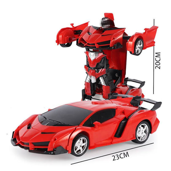 Transformerande leksaker för pojkar och flickor i åldrarna 5-7, fjärrstyrd bil som förvandlas till en robot, radiostyrd racerbil, robotfordon Red