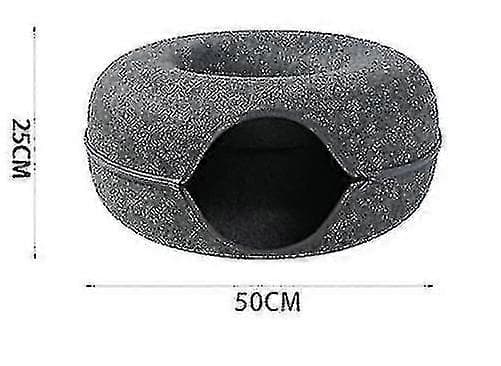 1 stk. Kæledyrstunnel Donut Katteseng (mørkegrå)