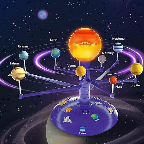 Solsystem til børn, talende astronomi solsystem model kit, planetarium projektor STEM legetøj med 8 planeter, rumlegetøj til 3 4 5+ år gamle drenge