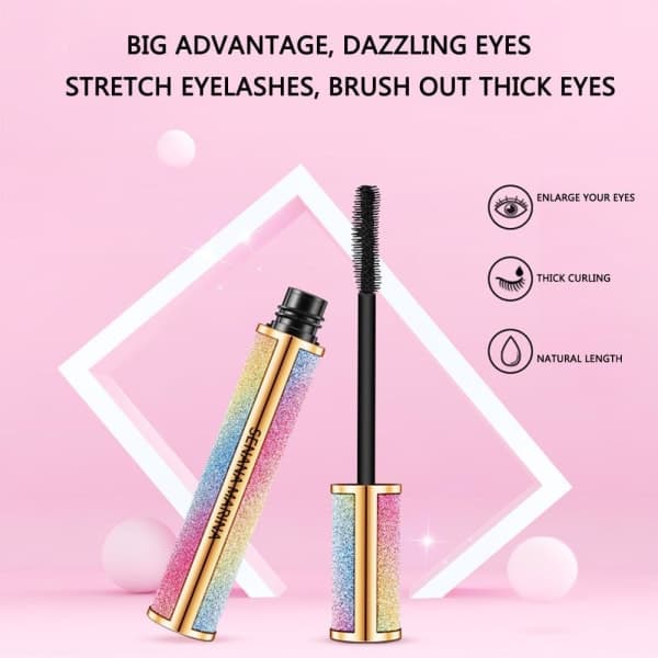 Galaxy Mascara 4D Silkefibrer Fransar Tjock Förlängning Bästa Vatten