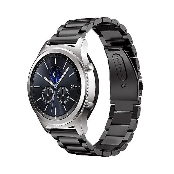 20mm kolmen helmen ruostumattomasta teräksestä valmistettu rannekorun vaihtohihna Garmin Move Luxe/move Style/move 3/move Venu - hopea Black
