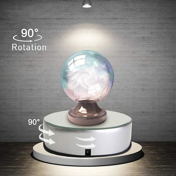 Vinterkampagne, 7 Krystal Glas Kunstfigur LED Display Stativ 7 Farverige Smykker Roterende Stativ 90 Graders Roterende Lampeholder DIY