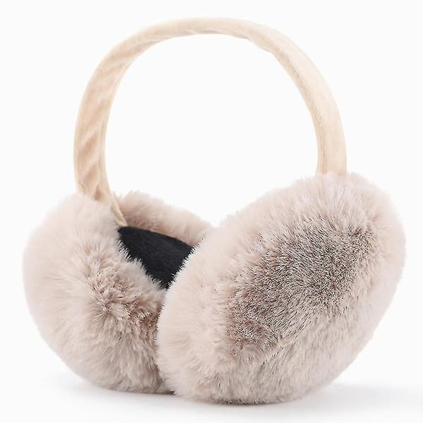 Vinter Varma Och Söta Öronvärmare Öronmuffar, Fällbara Öronmuffar Beige
