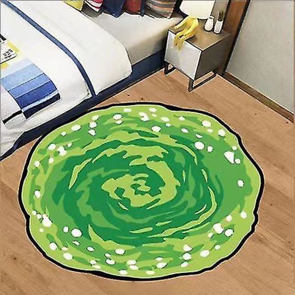 Cartoon Anime Ricks ja Mortys Pyöreä Matto Vihreä Portaali Matto Peli Tuoli Matto Pyöreä Matto Olohuone Makuuhuone Matto 60cm