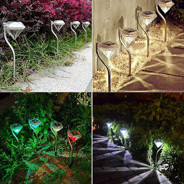 Solcellelampe til udendørs have, 4 x solcelledrevne havelamper udendørs solcellelamper vandtætte til altan, altankasse, blomsterkasser og terrassedekoration