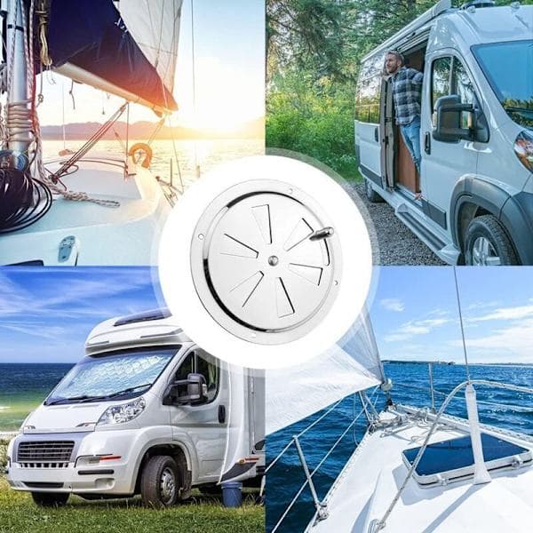 Rundt lufteventil i rustfritt stål, rund ventilasjonsrist 125 Yacht{ROG}