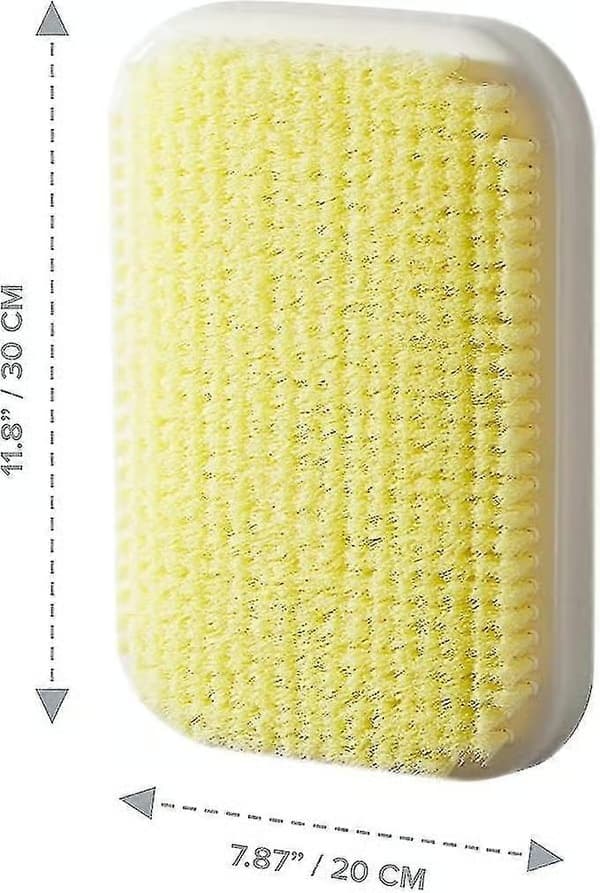 Väggmonterad ryggskrubbare för dusch - Stor exfolierande duschborste - Handsfree ryggborste & kroppsskrubbare - Duschtillbehör