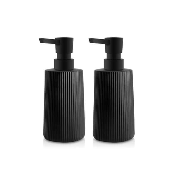 Moderne såpedispenser, glass såpedispenser, baderomssåpedispenser, 250 ml (svart - 2 stk)