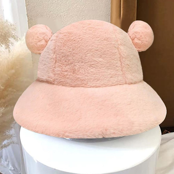 Spand med søde fiskerhat Vinter Hold Varme Sjov Leopard Print pink