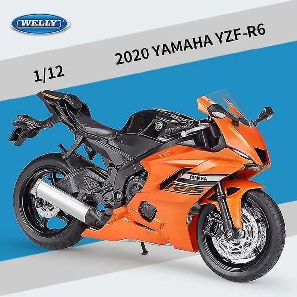 Welly 1:12 2024 Yamaha Yzf-r6 Støbt Motorcykel Model Heavy Duty Rejse Støbt Motorcykel Legering Legetøjsbil Samling Barn B493 YZF R6 nobox