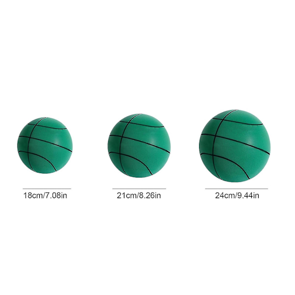 Handleshh Tyst Basketboll - PU-skum Elastisk Boll Leksak För Barn, Inget Ljud, Tränings- och Lekhjälp 21cm Green