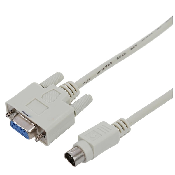 DB 9-nastainen 8P Mini Din RS232 latauskaapeli valkoinen 3M PLC DVP-sarjalle - DCPCAB215