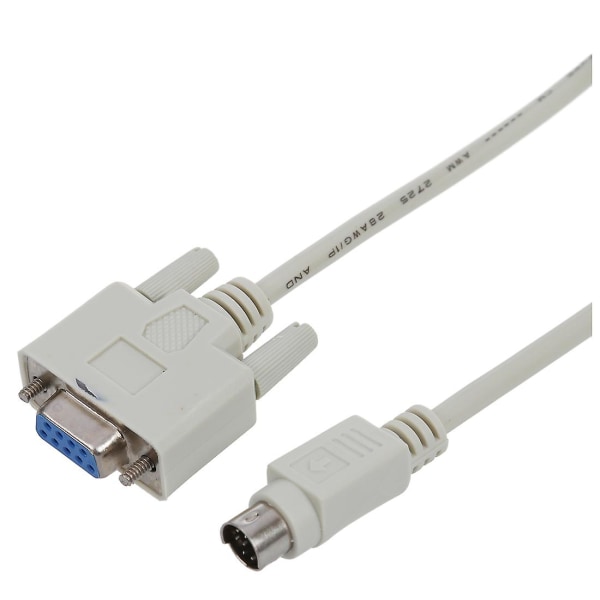 Db9p til 8p Mini Din Rs232 Download-kabel, hvid, 8,2 fod til Plc Dvp-eh