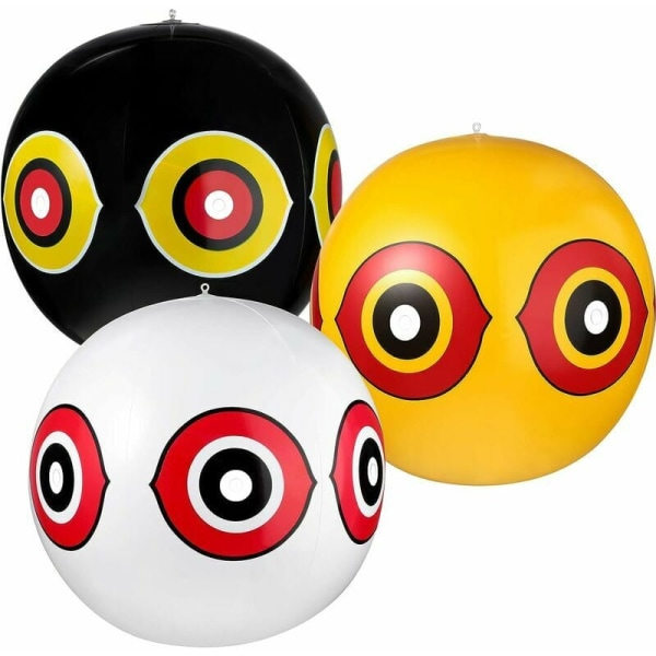 3-pack fågelavvisande ballonger med skräckögon, ballonger med skräckögon, ballonger med skräckögon, ögon med ögon och rep, 3 färger