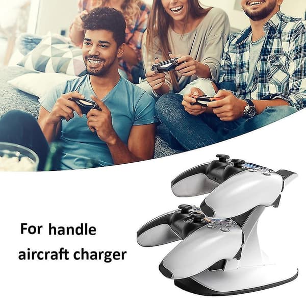 Dubbel snabbladdningsstativ Controller laddningsstation för 5 spelmaskinstillbehör Hy