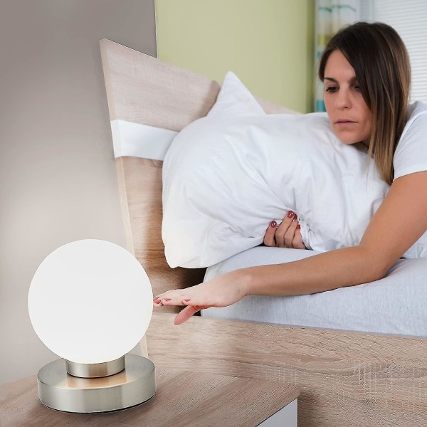 3-intensitets berøringslampe for nattbord, bordlampe med berøringsfunksjon, leselampe, soveromsbelysning, baby- og barnerom