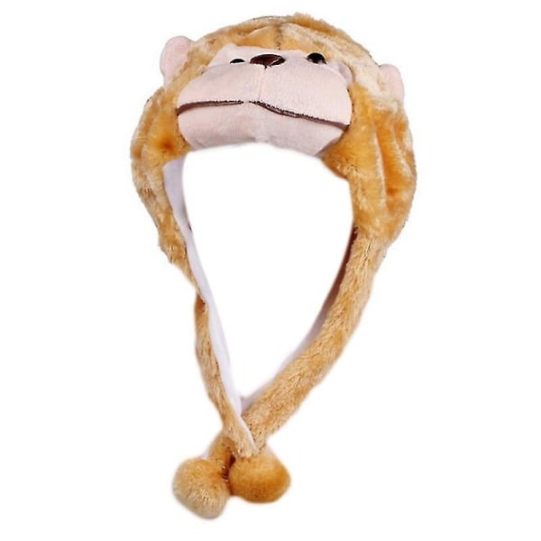 Aikuisten lasten talvi söpö pehmoeläinhahmo pipo pom pom päillä pitkät hihnat hauska täytetty lelu korvaläppä hattu cosplay Monkey