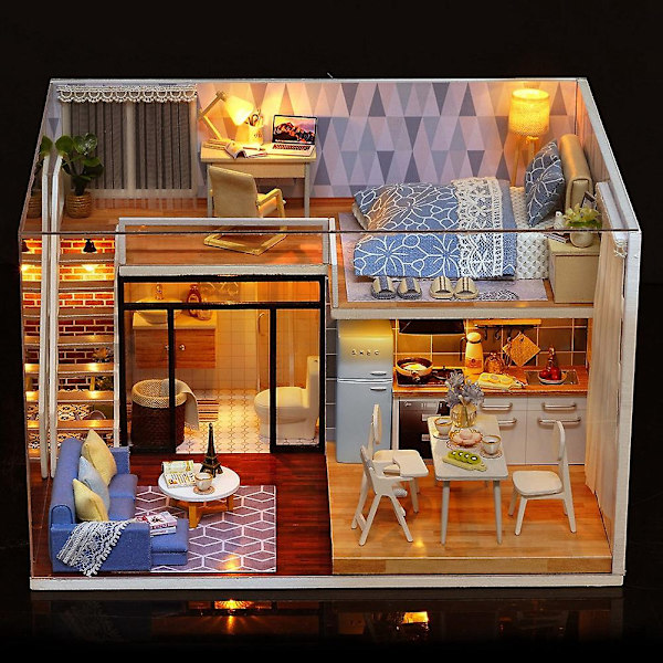 DIY Miniatyyri Nukkekoti Lelusetti Musiikilla - Söpö Linna Taivaalla -design