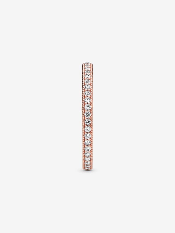 Pandora - Sparkle & Hearts -sormus - 14k ruusukullattu Circumference: 52mm
