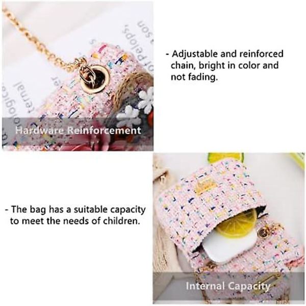 Olkalaukku Tytöille Käsilaukut Kannettava Mini Laukku Messenger Laukku 1-5 Vuotiaat Mini Kääntölaukku pink