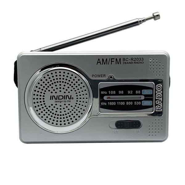 AM FM -radio, paristokäyttöinen, vedenpitävä, muovinen, kannettava radiovastaanotin ulkoilmaharrastuksiin (BC-R2033)