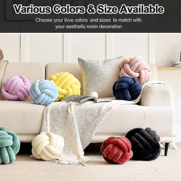 Knuten plyschkudde rund kudde för soffa sovrum säng 20CM Black