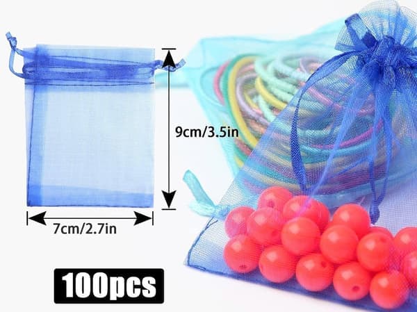 Organzapåsar 100-pack 9 x 7cm - Godispåsar - DIY - Påsar för Godis - Godispåse