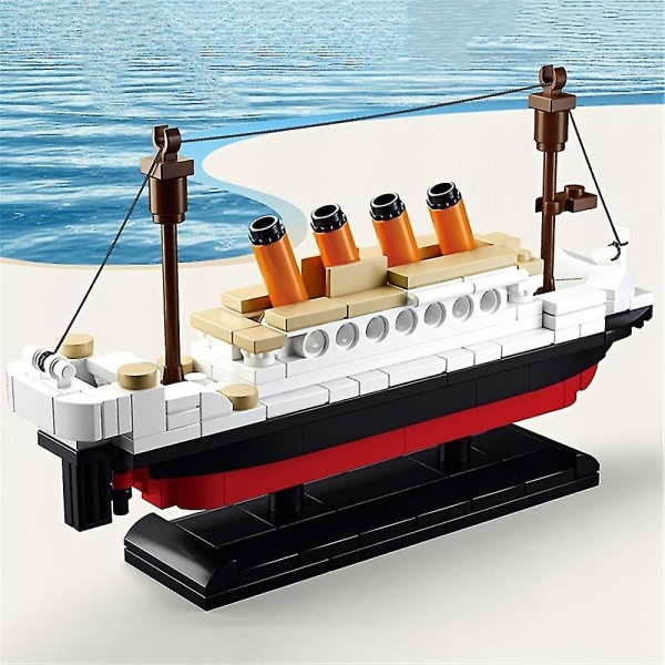 Titanic Micro Mini Byggklossar Set, Titanic Leksaksskeppsmodell Byggstenar, 3D Pusselset DIY Pedagogiska Leksaker Present till Vuxna och Barn