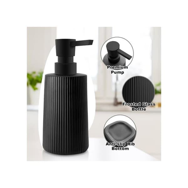 Moderne sæbedispenser, glassæbedispenser, badeværelsessæbedispenser, 250 ml (sort - 2 stk.)