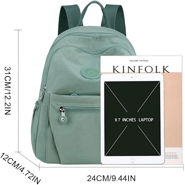 Ryggsäck för kvinnor, Nylon Axelväska, Liten Casual Ryggsäck för Kvinnor, Stöldskyddande, Multifunktionell, Skola, Daglig, Flickor, Svart