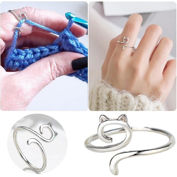 2pcs Alloy Knitting Rings Multifunctional Crochet Rings DIY Knitting Tools Braided Knitting Rings