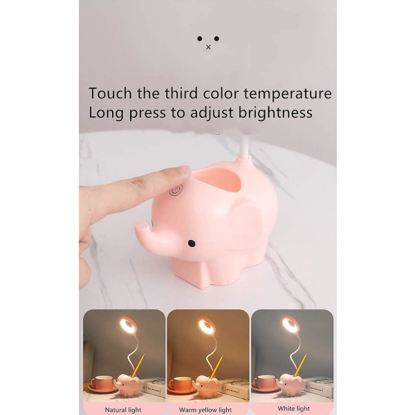 Skrivebordslampe, dæmpbar LED-bordlampe Børnelampe dæmpbar 3 lysstyrkeniveauer Øjenbeskyttelse Touch Contr