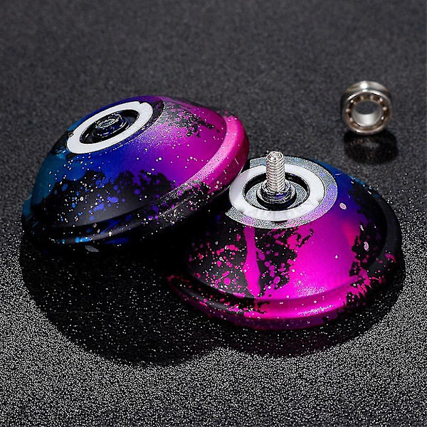 Magisk professionell jojo, fallskydd, slitstark jojo, ble-lager, kullagerleksaker Black-Silver