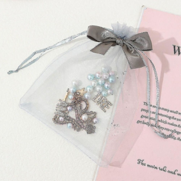 10 stk./parti Exquisite Butterfly Bag Bryllup Snørepose Organza Pose Gave Høj