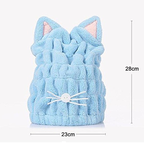 2 stk Hår Tørkehette, Myk Mikrofiber Hår Tørkehåndklær