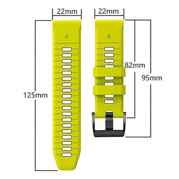 To-tonet udskiftningsrem silikone urrem til Garmin Fenix 7 Pro / Fenix 7 Lime Sort Lime Black