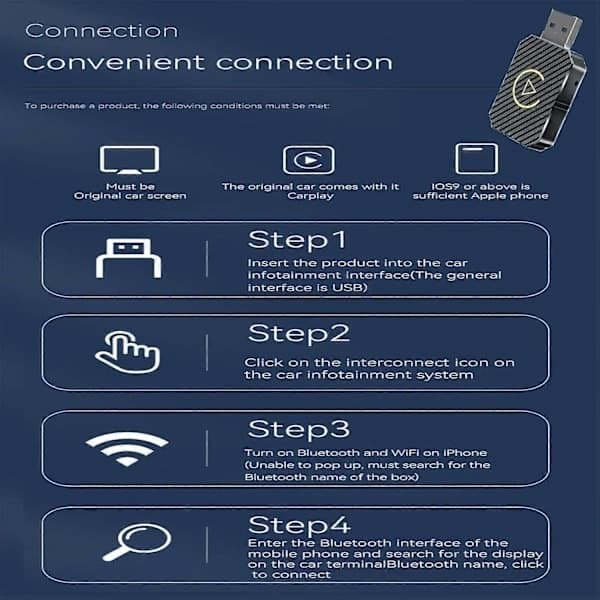 2-in-1 langaton Carplay-sovitin Android Auto langaton sovitin Älykäs minilaatikko USB-sovitin Plug and Play WiFi Nopea yhteys Malli 3 Malli 3 Model 3