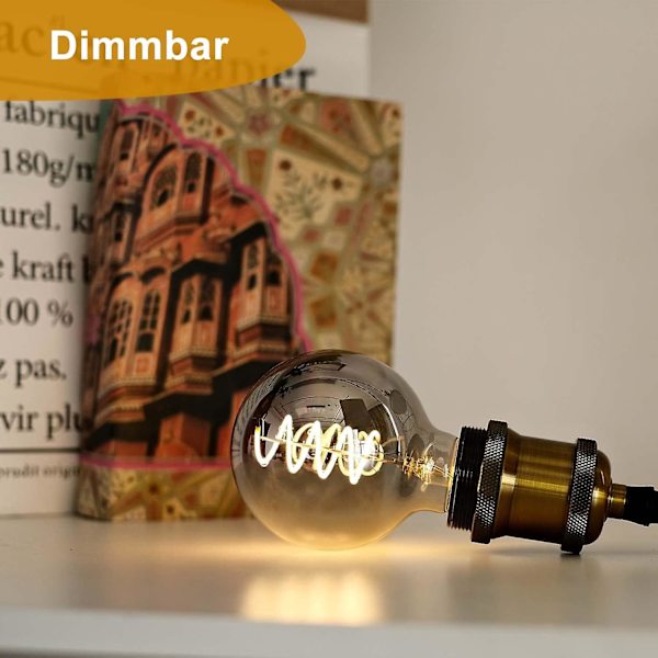 Vinterkampanj, e27, E27 4w LED-lampa, retro glödtrådslampa, idealisk för nostalgisk och retrobelysning, varmvit, G80 Lx03