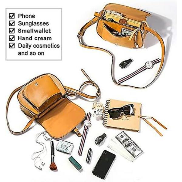 Naisten crossbody-laukku, pieni laukku ja olkalaukku, vintage-satulalaukut, vegaaninahka big yellow